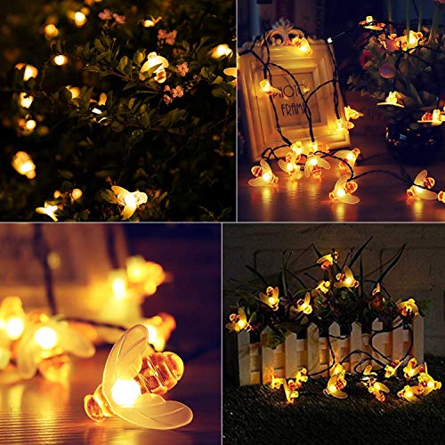 31ft Solar Bee String Lights with 50 LEDs – Warm White
