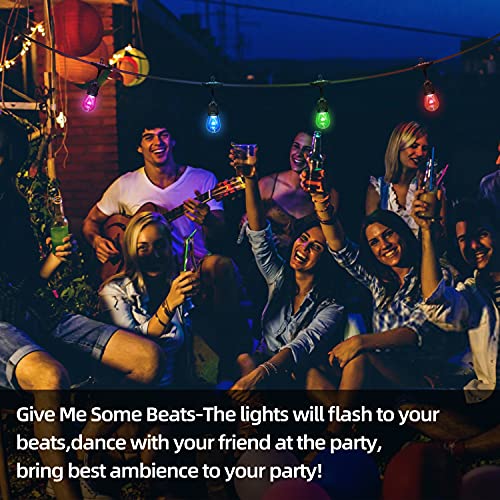 48ft RGB S14 Outdoor String Lights – Connectable & Weatherproof