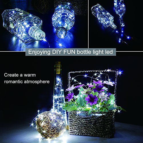 10-Pack Wine Bottle Cork Lights with 20 LEDs – Cool White