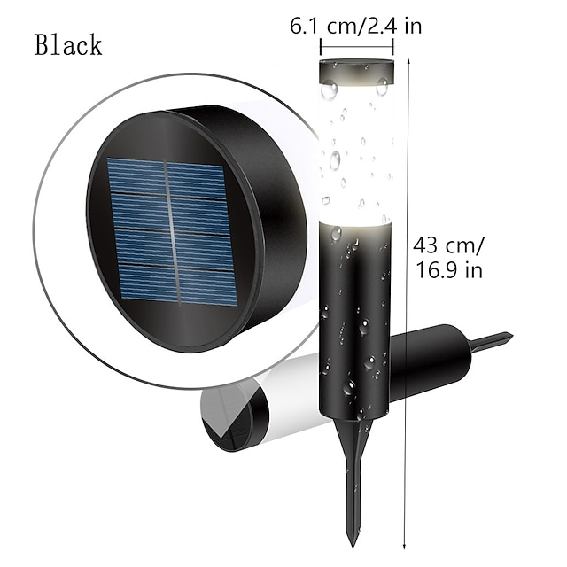 Cotcool 2pcs Solar Pathway Lights Outdoor Garden Lights