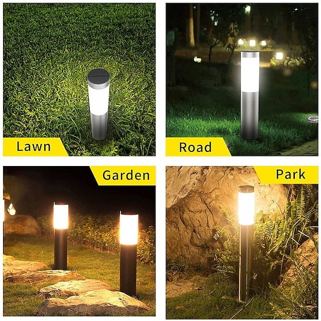 Cotcool 2pcs Solar Pathway Lights Outdoor Garden Lights