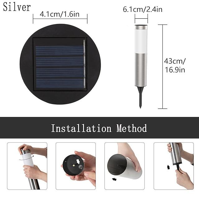 Cotcool 2pcs Solar Pathway Lights Outdoor Garden Lights