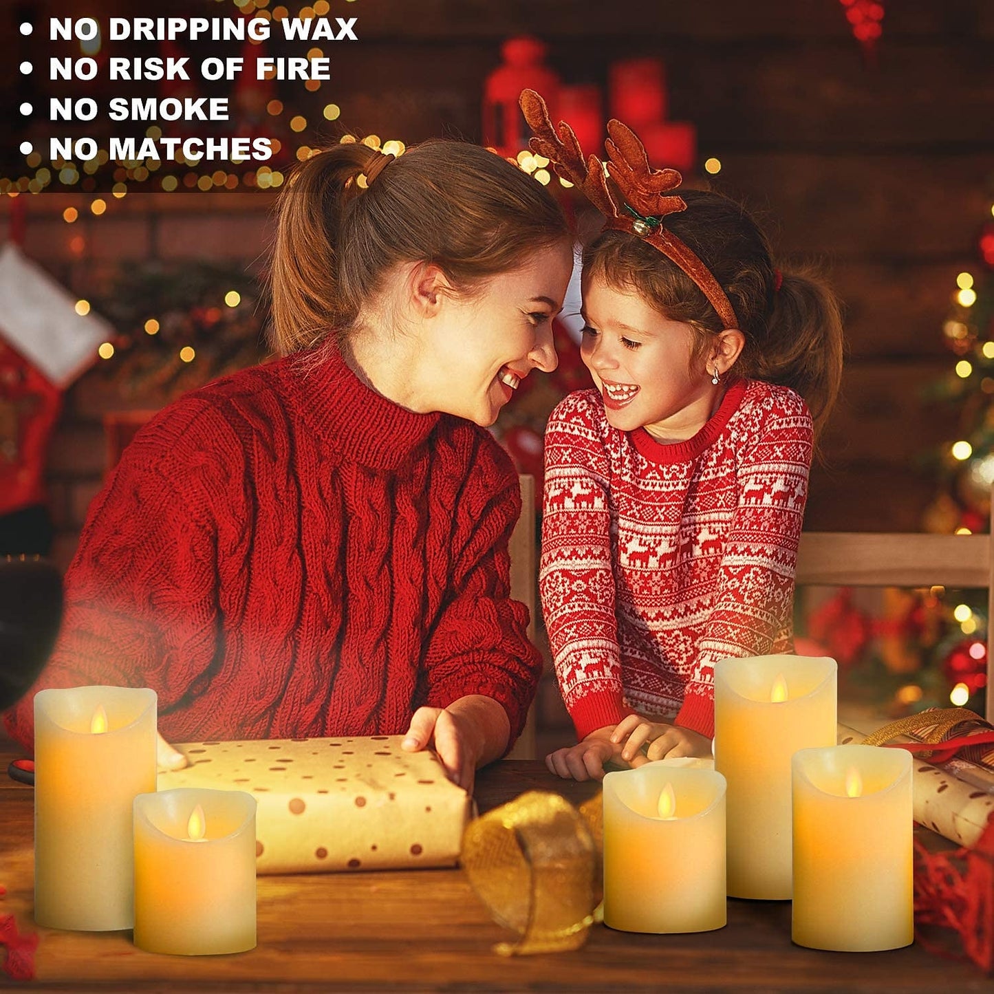 Set of 3 Flameless LED Pillar Candles with Remote & Timer