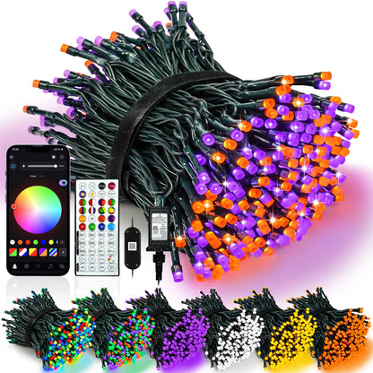 Smart Color Changing Halloween Lights String 112FT 300 LED APP and Remote