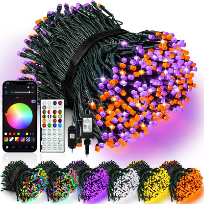 Smart Color Changing Halloween Lights String 112FT 300 LED APP and Remote
