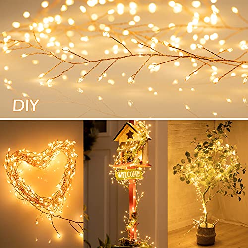 Cotcool Fairy Lights Plug in, 10Feet 200 Led Copper Wire Firecracker Lights