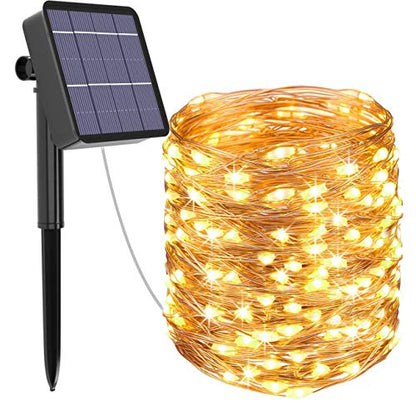 Cotcool Solar String Lights Outdoor, 78.7FT 240LED 8 Modes (Warm White)