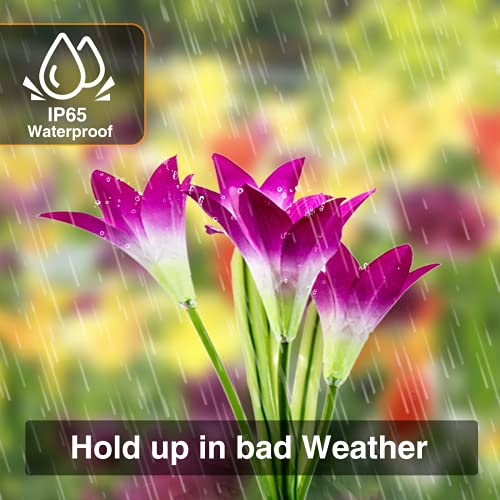 4-Pack Solar Lily Flower Garden Stake Lights – Color Changing
