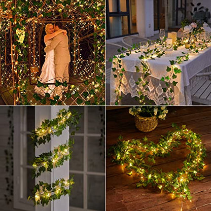 Cotcool 36Ft String Lights with 12Pcs 7Ft Artificial Ivy Vine 120LED