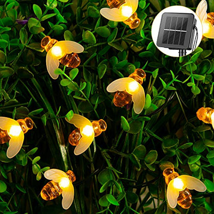 Cotcool Solar Bee String Lights 31Ft 50Led Fairy Lights (Warm White)