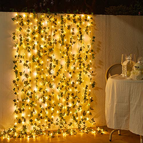 Cotcool 36Ft String Lights with 12Pcs 7Ft Artificial Ivy Vine 120LED