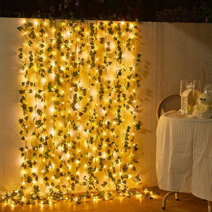 Cotcool 36Ft String Lights with 12Pcs 7Ft Artificial Ivy Vine 120LED