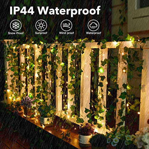 Cotcool 36Ft String Lights with 12Pcs 7Ft Artificial Ivy Vine 120LED